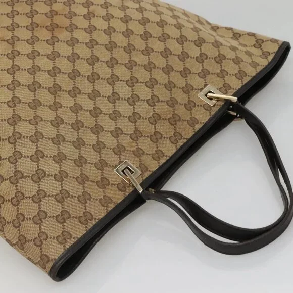 GUCCI GG Canvas Tote Bag Beige Gold 002 1097 2404 Auth 141857 - Picture 6 of 16